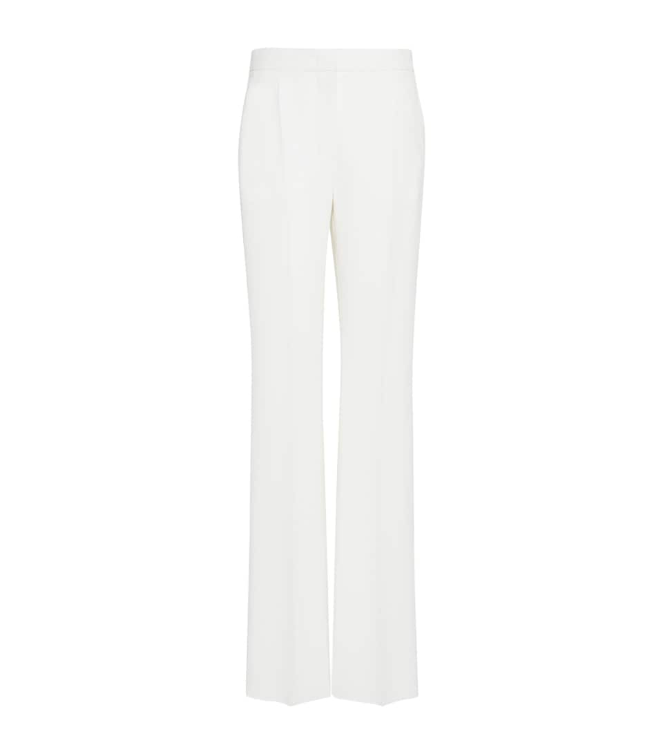 Max Mara Womens Straight Tuxedo Trousers White