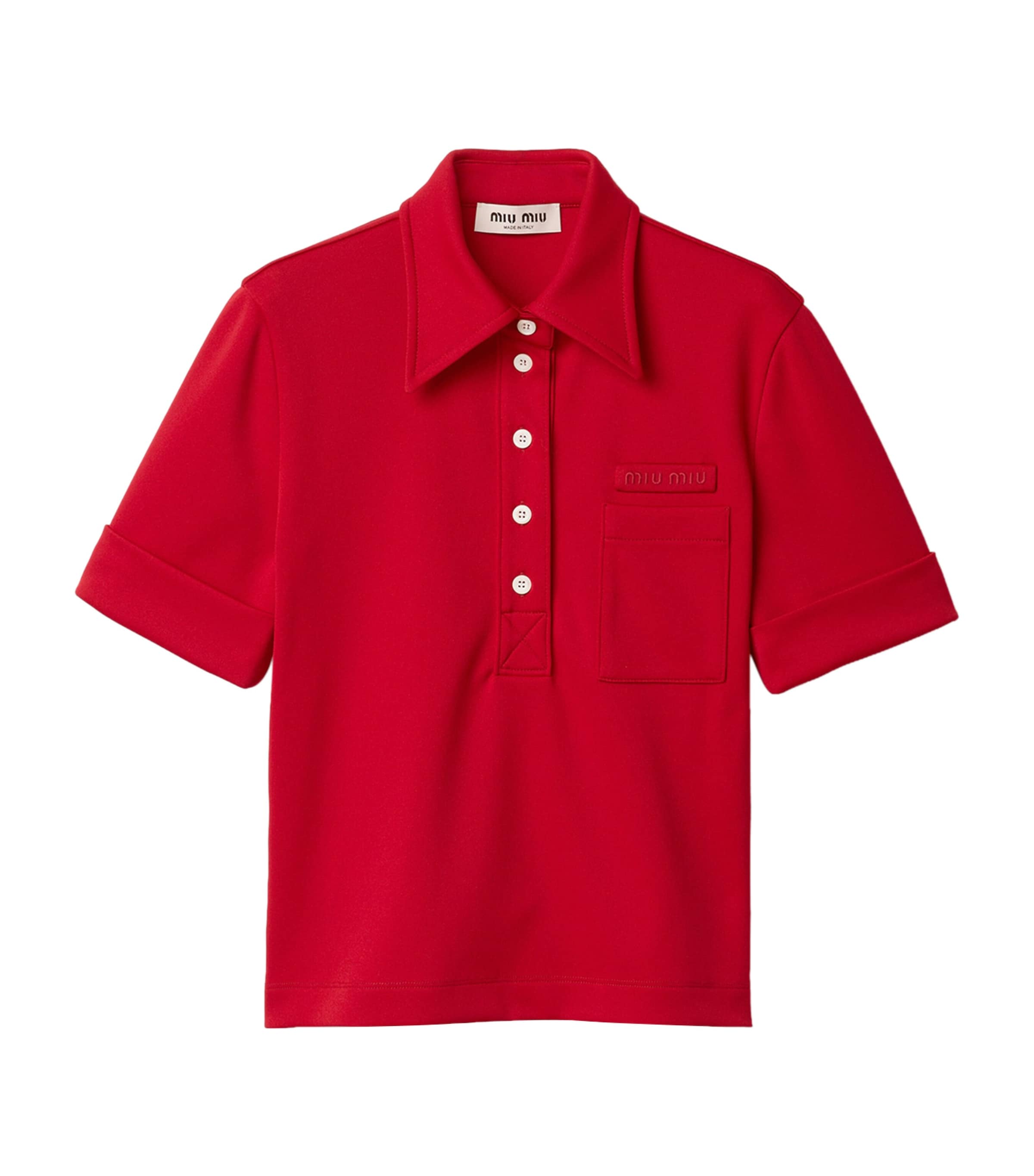 Miu Miu Womens Technical Jersey Polo Shirt