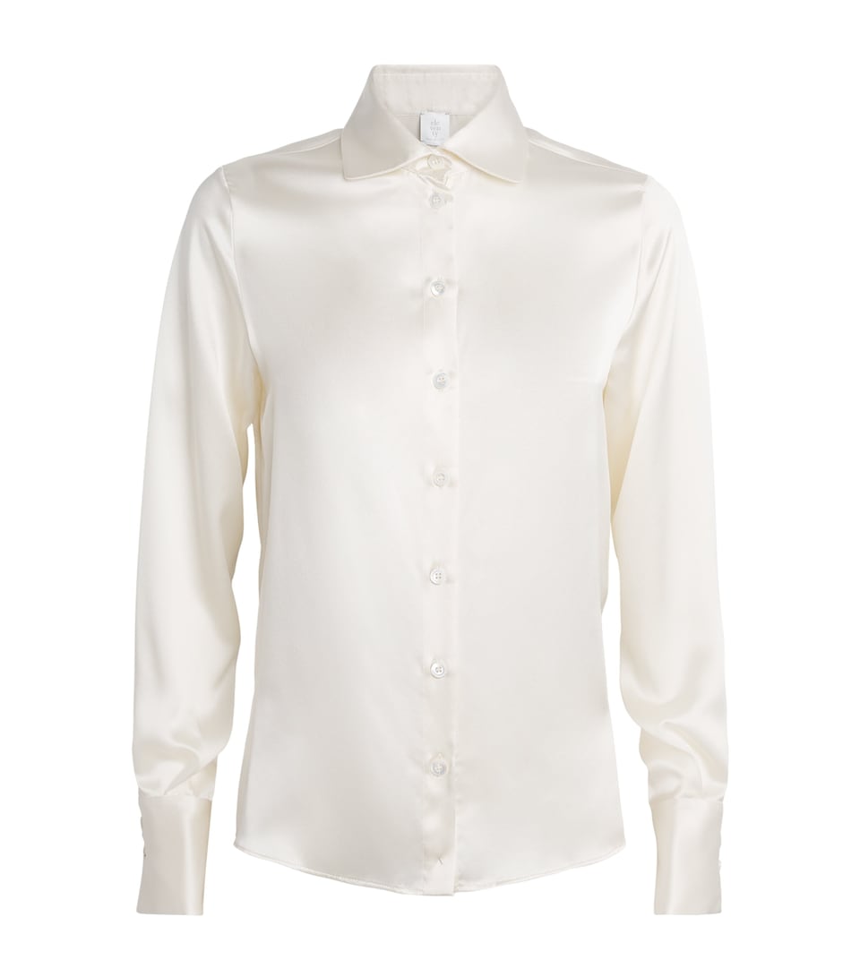 Eleventy Womens Silk Long-Sleeve Shirt Avorio