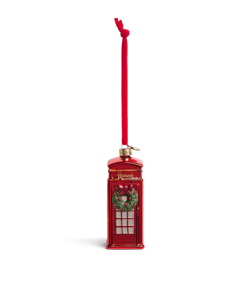 Harrods Wreath Telephone Box Tree Decoration White