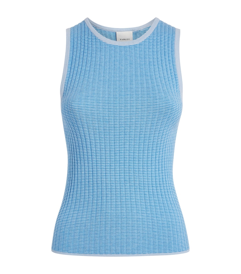 Varley Womens Rib-Knit Hanson Tank Top Mist Blue