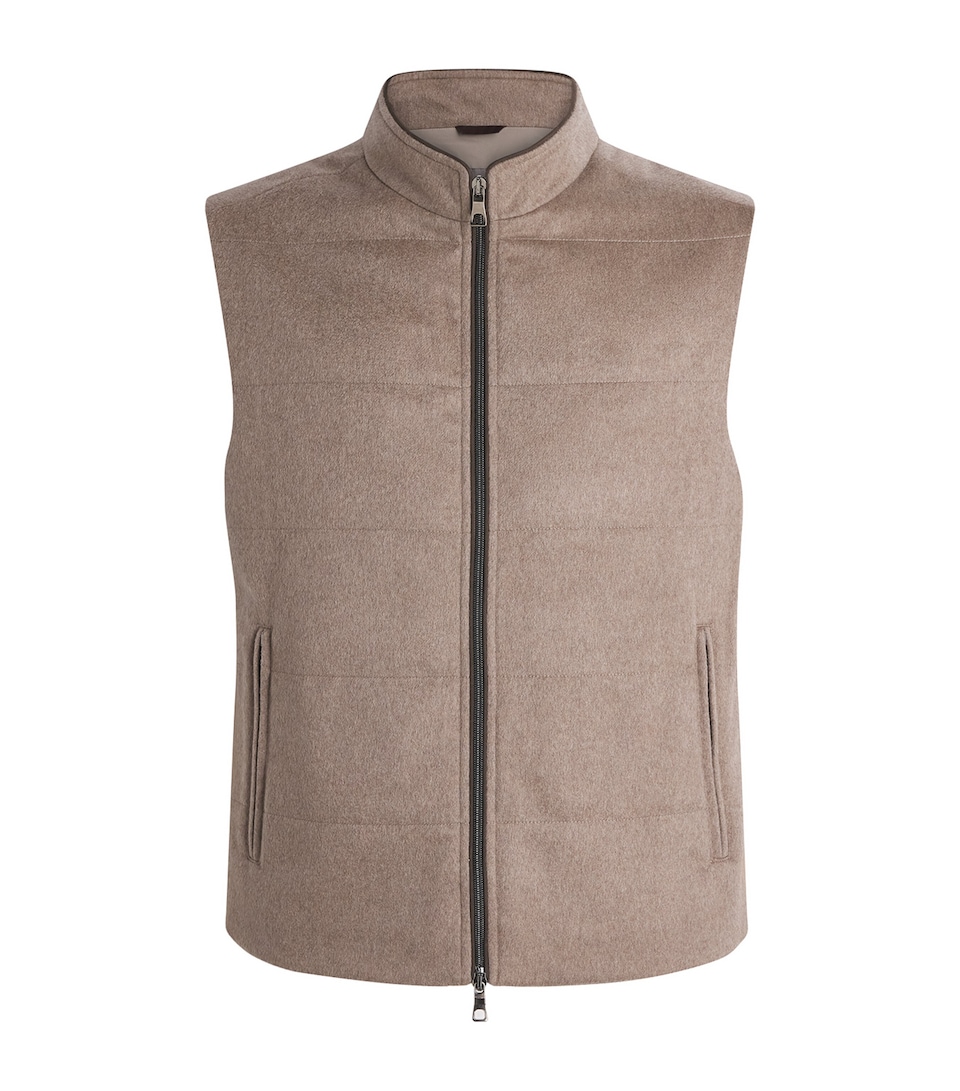 N.Peal Mens Cashmere Belgravia Gilet Taupe