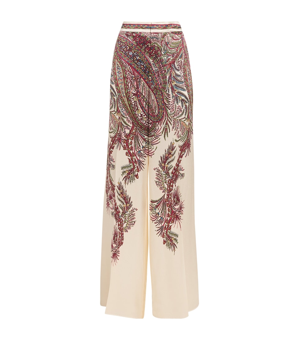 Satin Paisley Palazzo Trousers