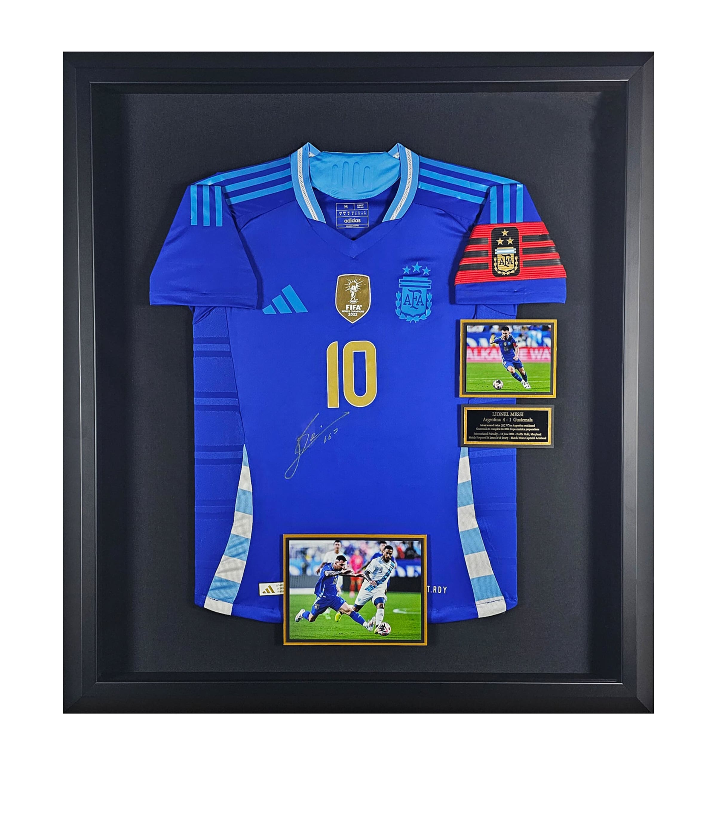 Leipzig Galleries Lionel Messi Signed Match-Issued Argentina 2024 Jersey Framed Display