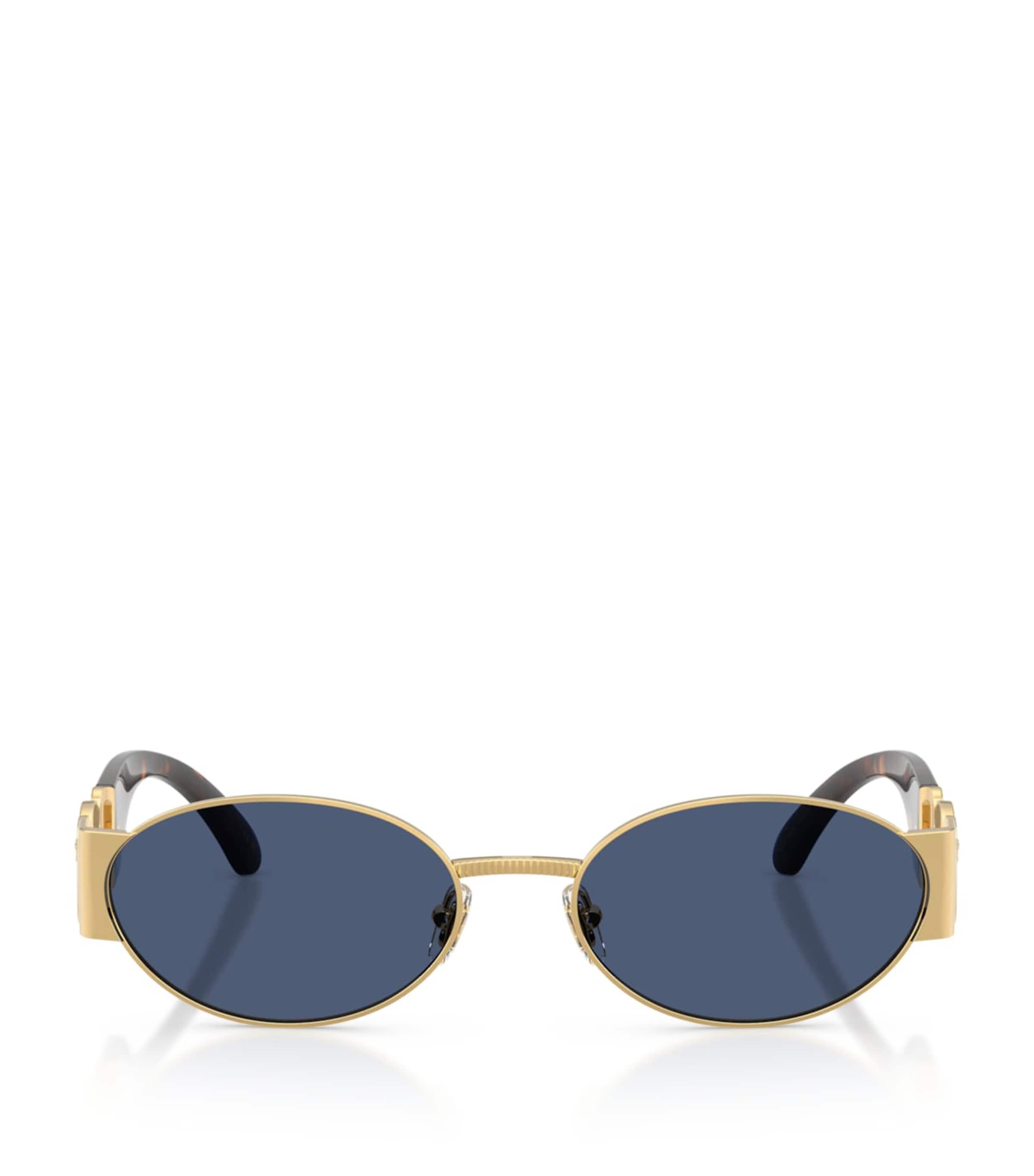 Versace Steel Oval Sunglasses Gold