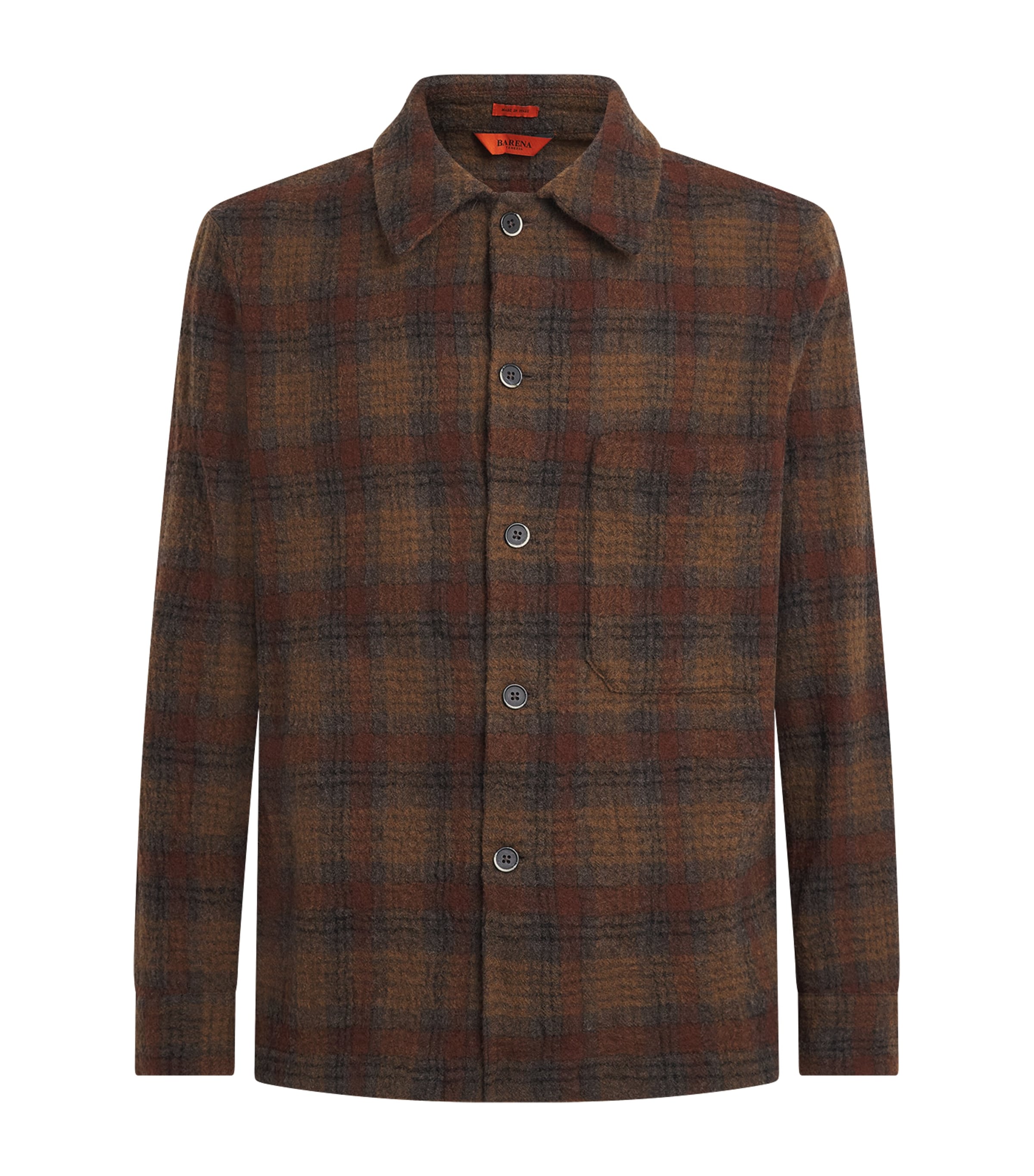 Barena Mens Wool Check Cedrone Overshirt Uni Unico