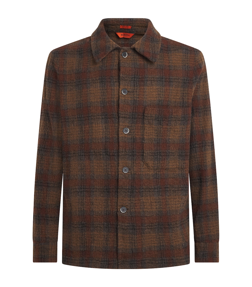 Barena Mens Wool Check Cedrone Overshirt Uni Unico