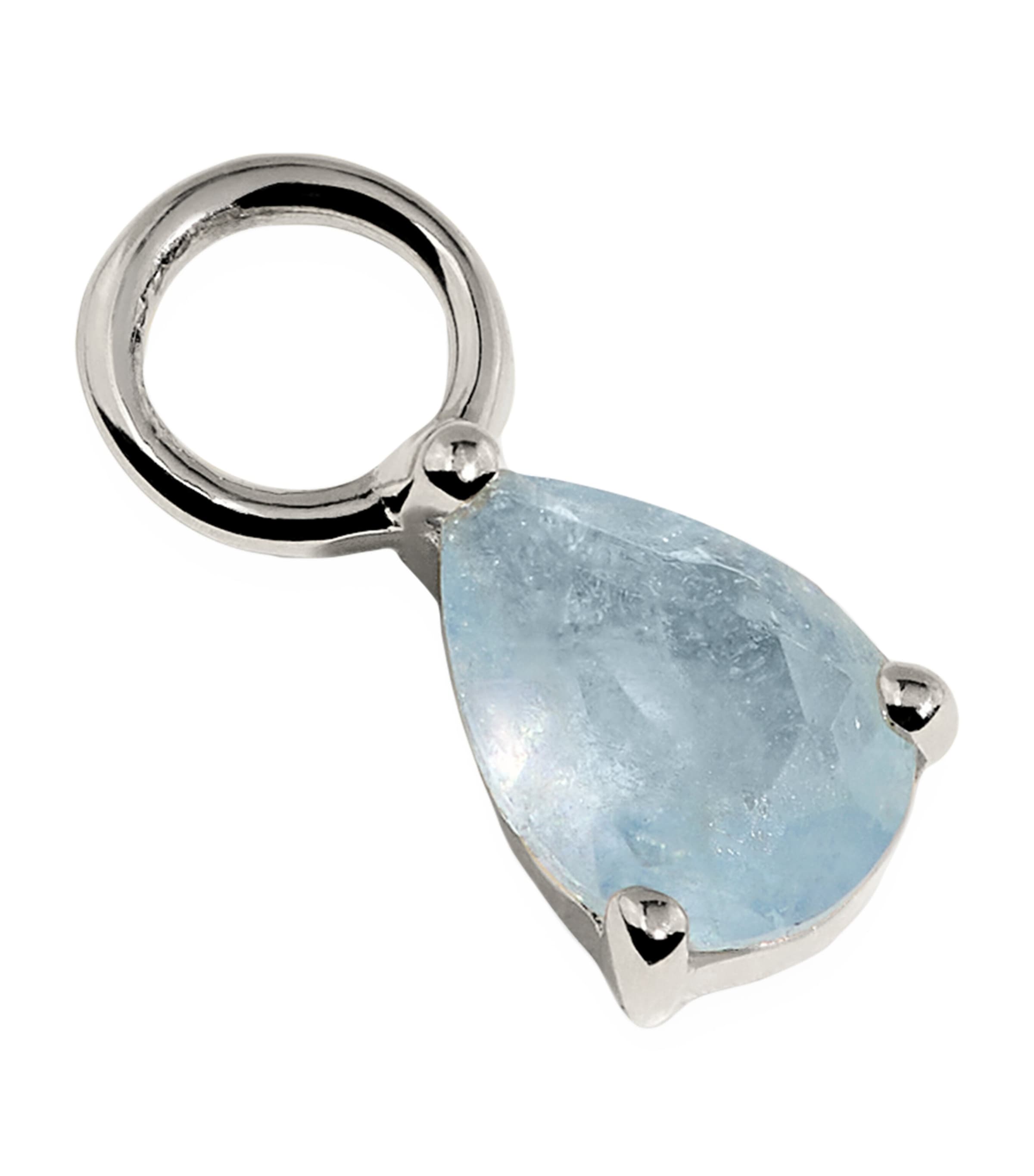 Astrid & Miyu White Gold and Aquamarine March Birthstone Charm White Gold