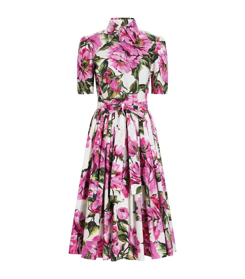 Floral Print Midi Shirt Dress