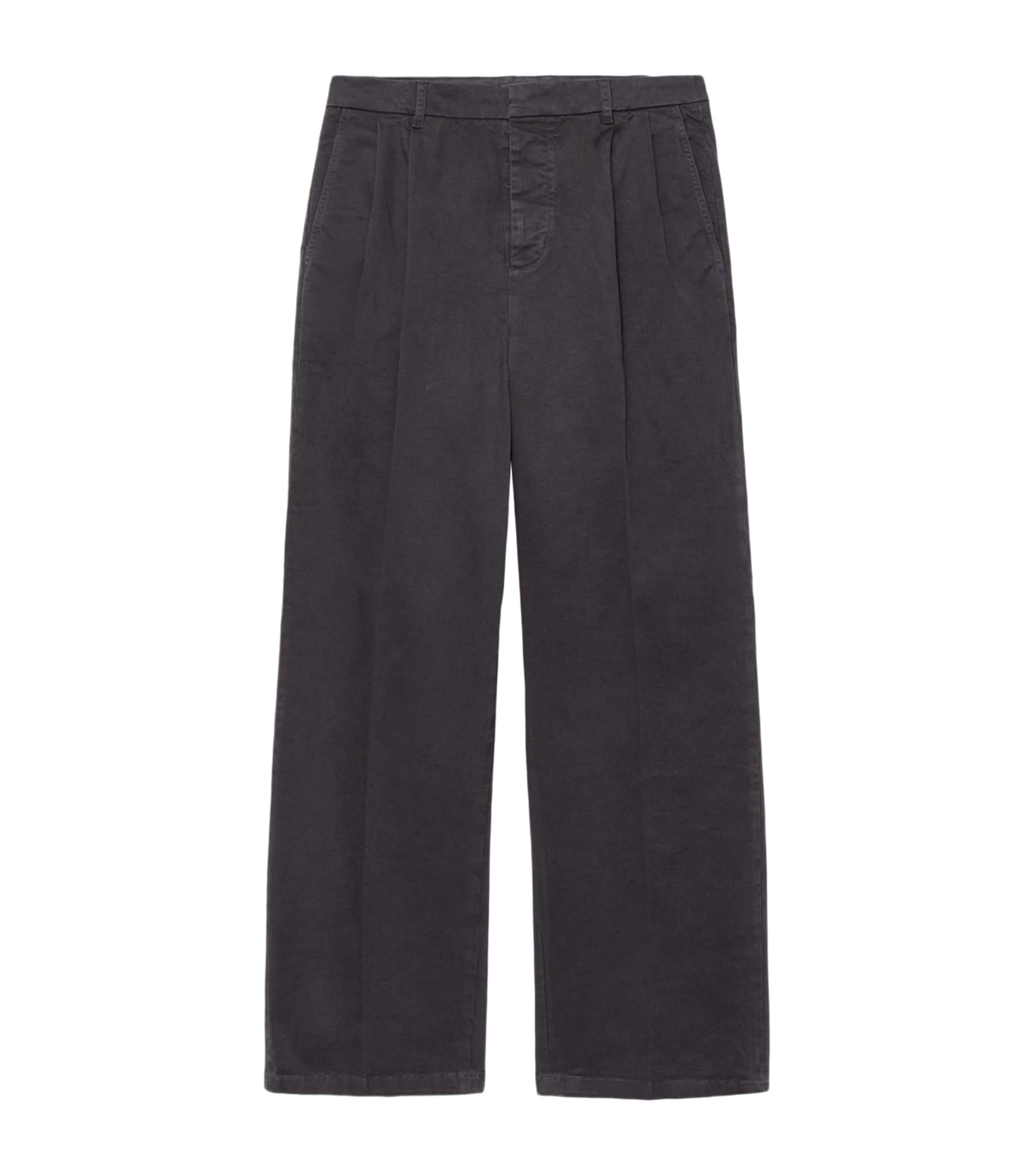 AllSaints Mens Aston Straight-Leg Chinos Anthracite Black