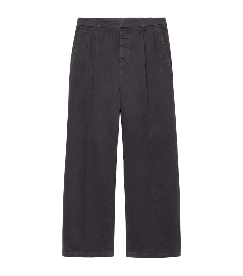 AllSaints Mens Aston Straight-Leg Chinos Anthracite Black