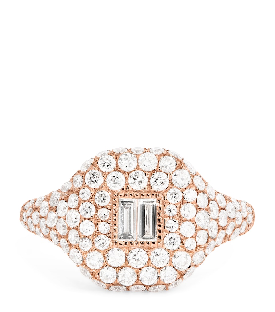 Rose Gold and Diamond New Modern Pinky Ring