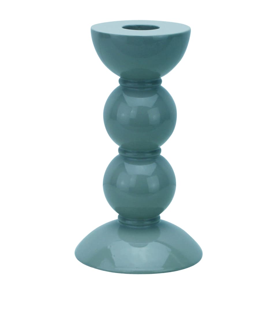 Addison Ross Medium Bobbin Candlestick Holder (14cm) Blue