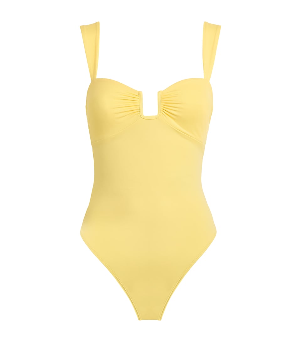 AWAY THAT DAY Womens Cannes Swimsuit Buttercup Yellow