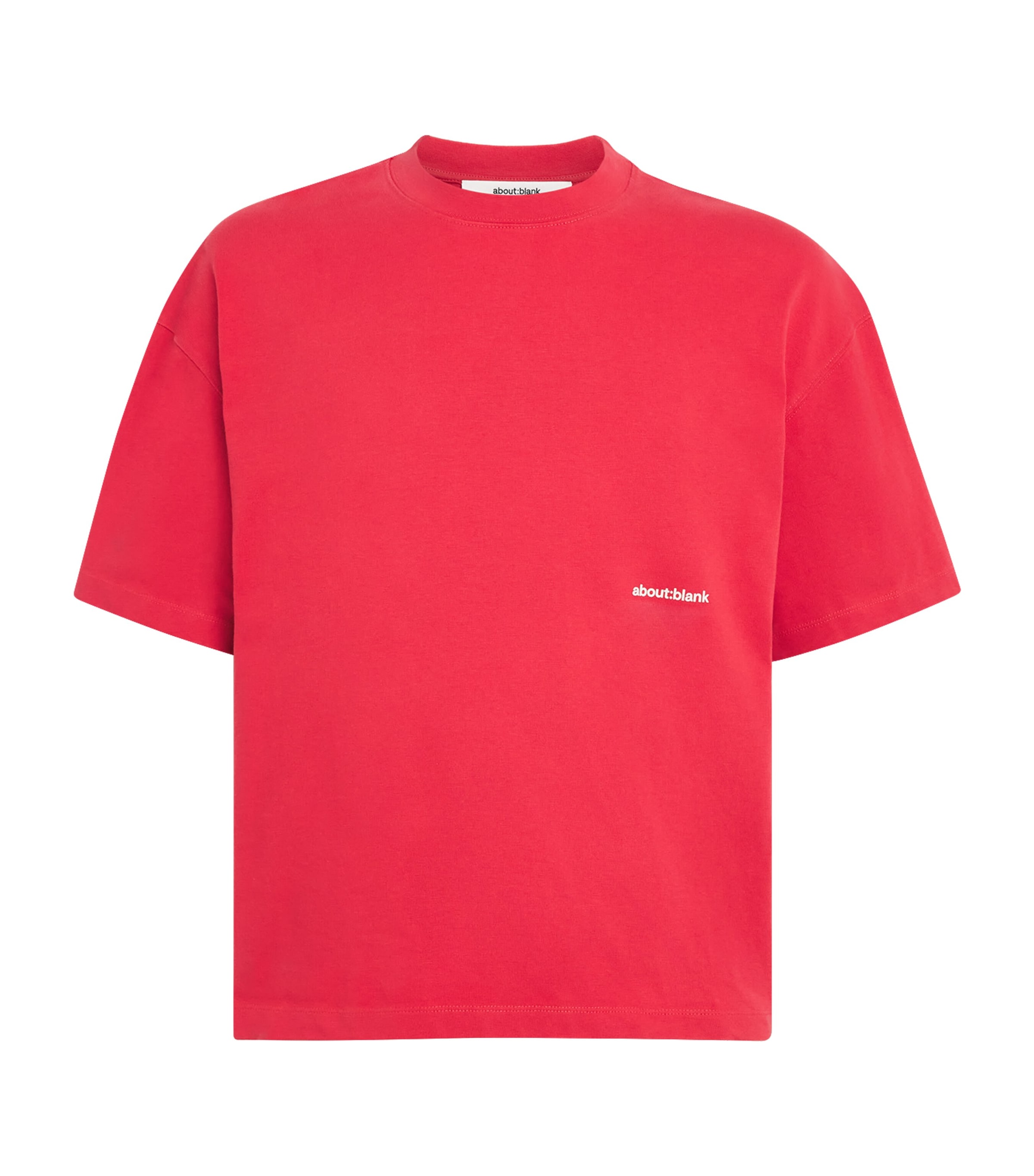 about:blank Mens Cotton Back Logo T-Shirt Red/white