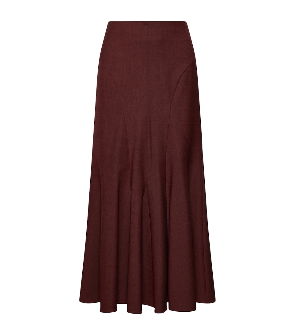 Marella Womens Stretch-Wool Mermaid Skirt Brown