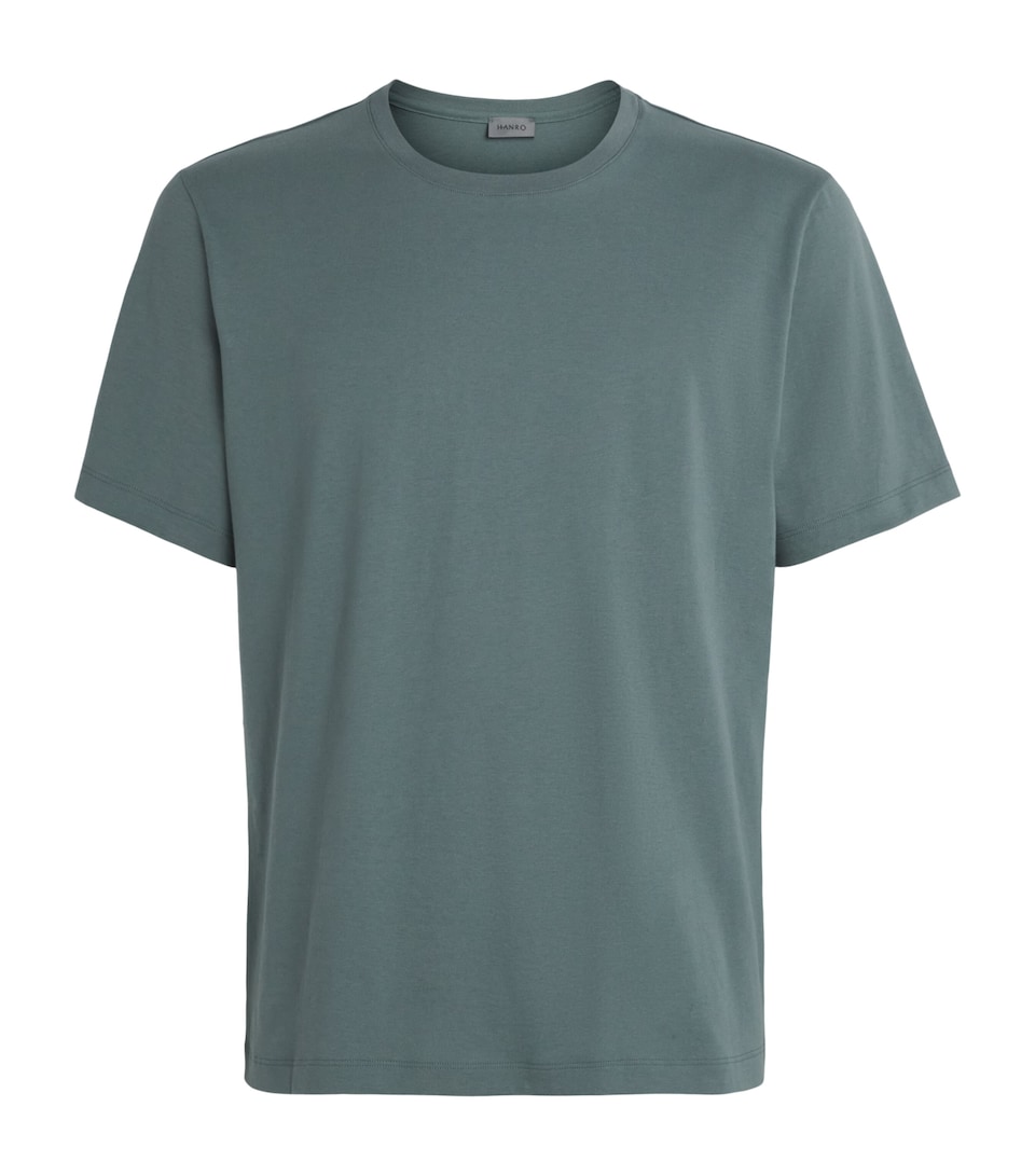 Hanro Mens Cotton Living Crew-Neck T-Shirt Studio Green