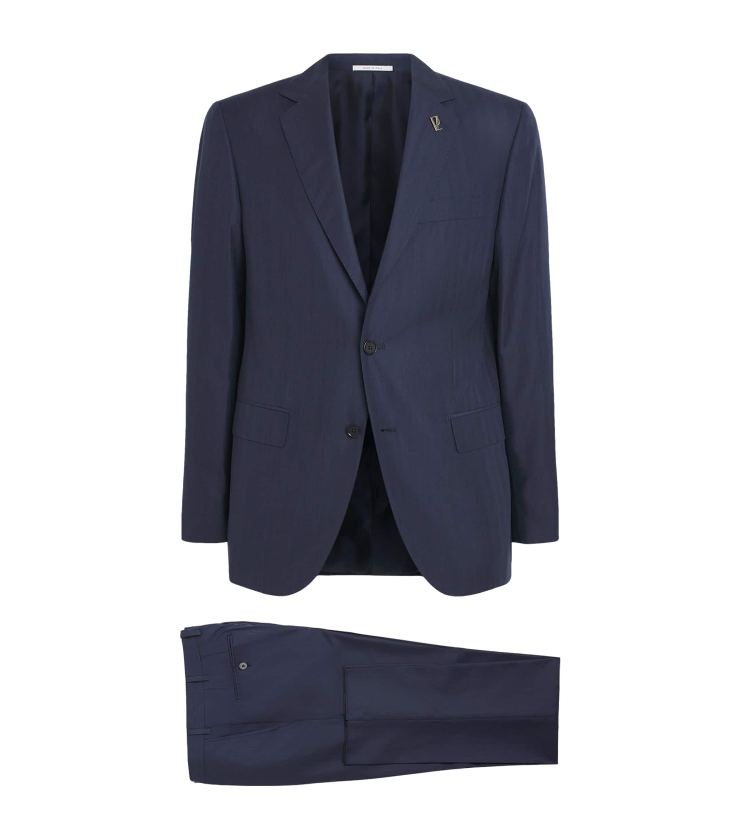 Pal Zileri Mens Wool-Silk Vicenza 2-Piece Suit Blue
