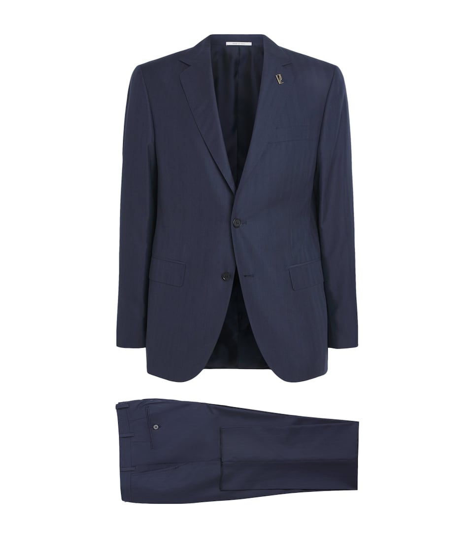 Pal Zileri Mens Wool-Silk Vicenza 2-Piece Suit Blue