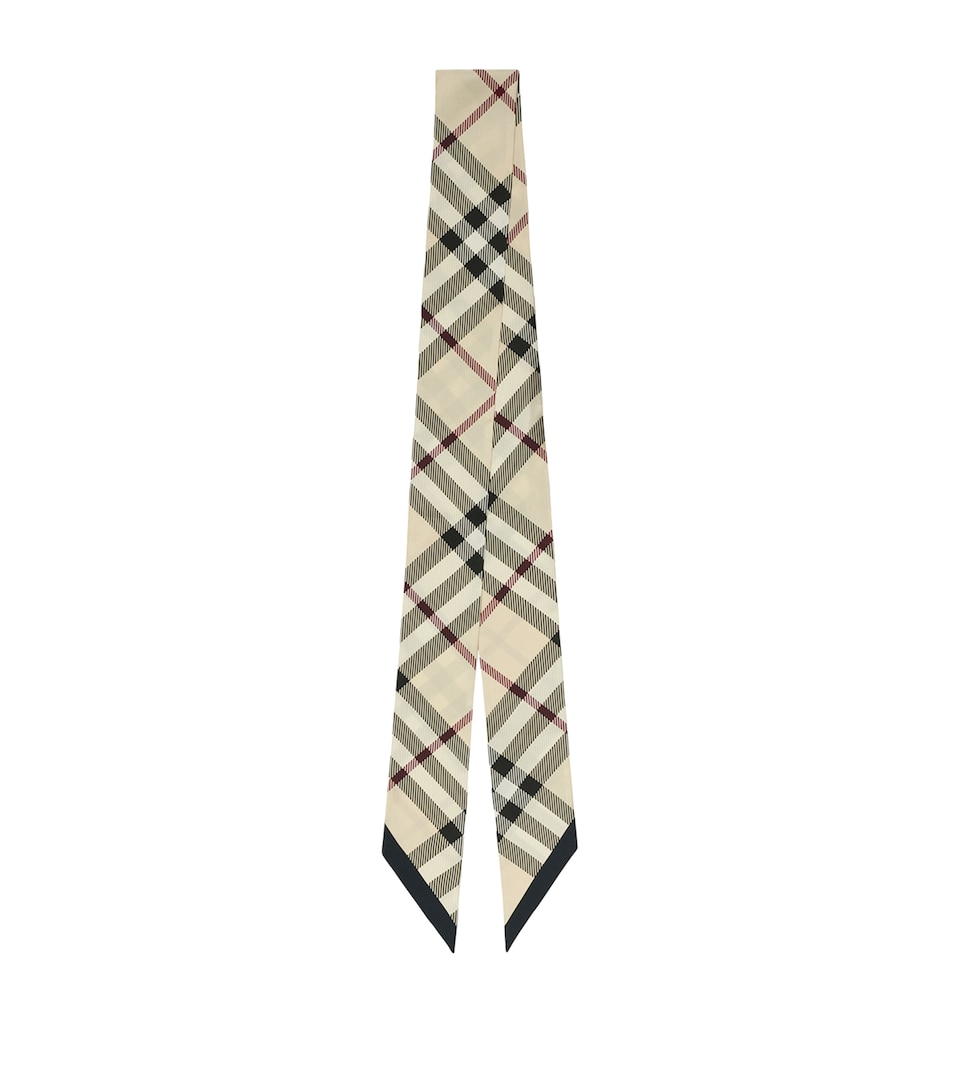 Silk Skinny Check Scarf