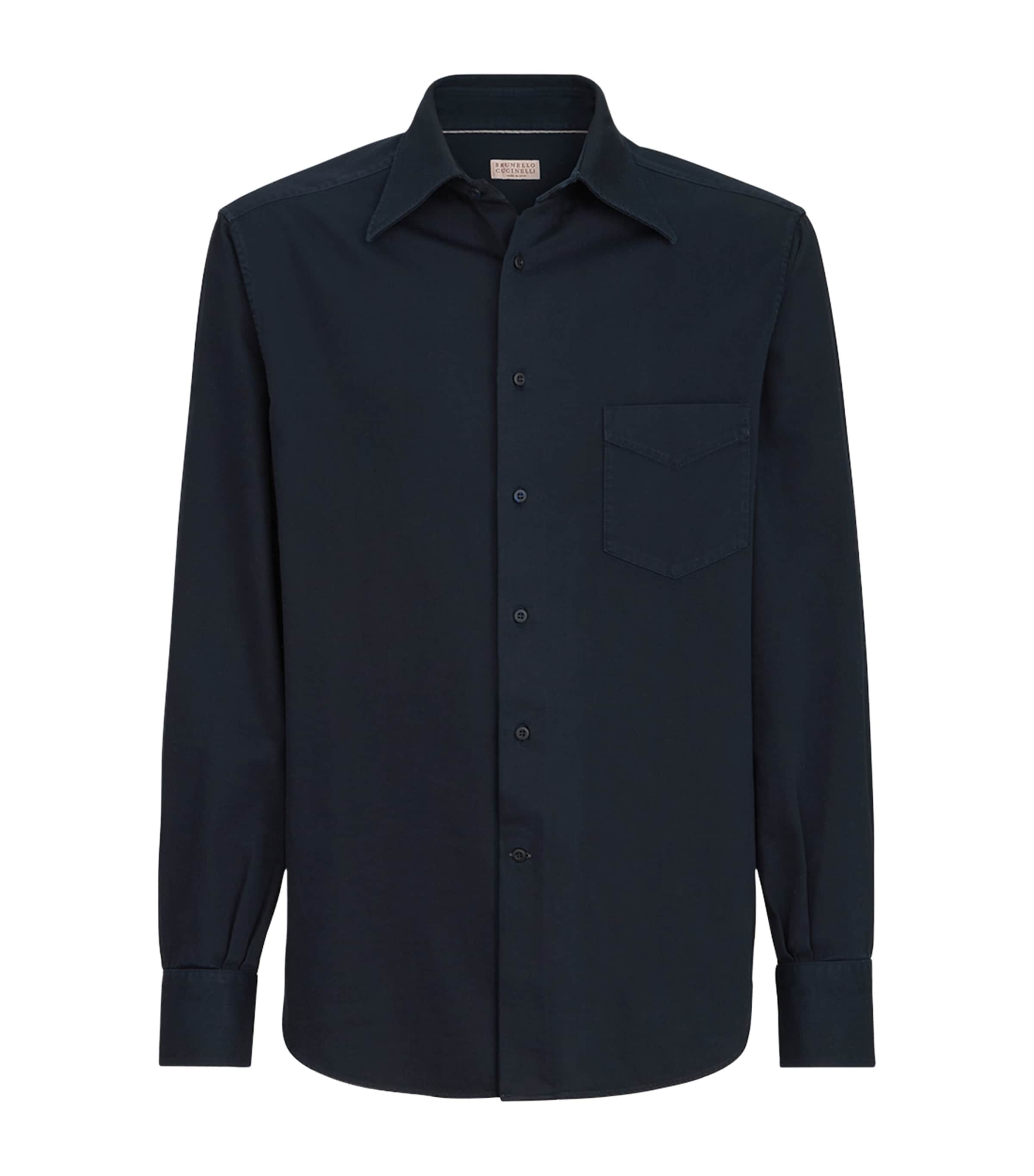 Brunello Cucinelli Mens Cotton Gabardine Shirt