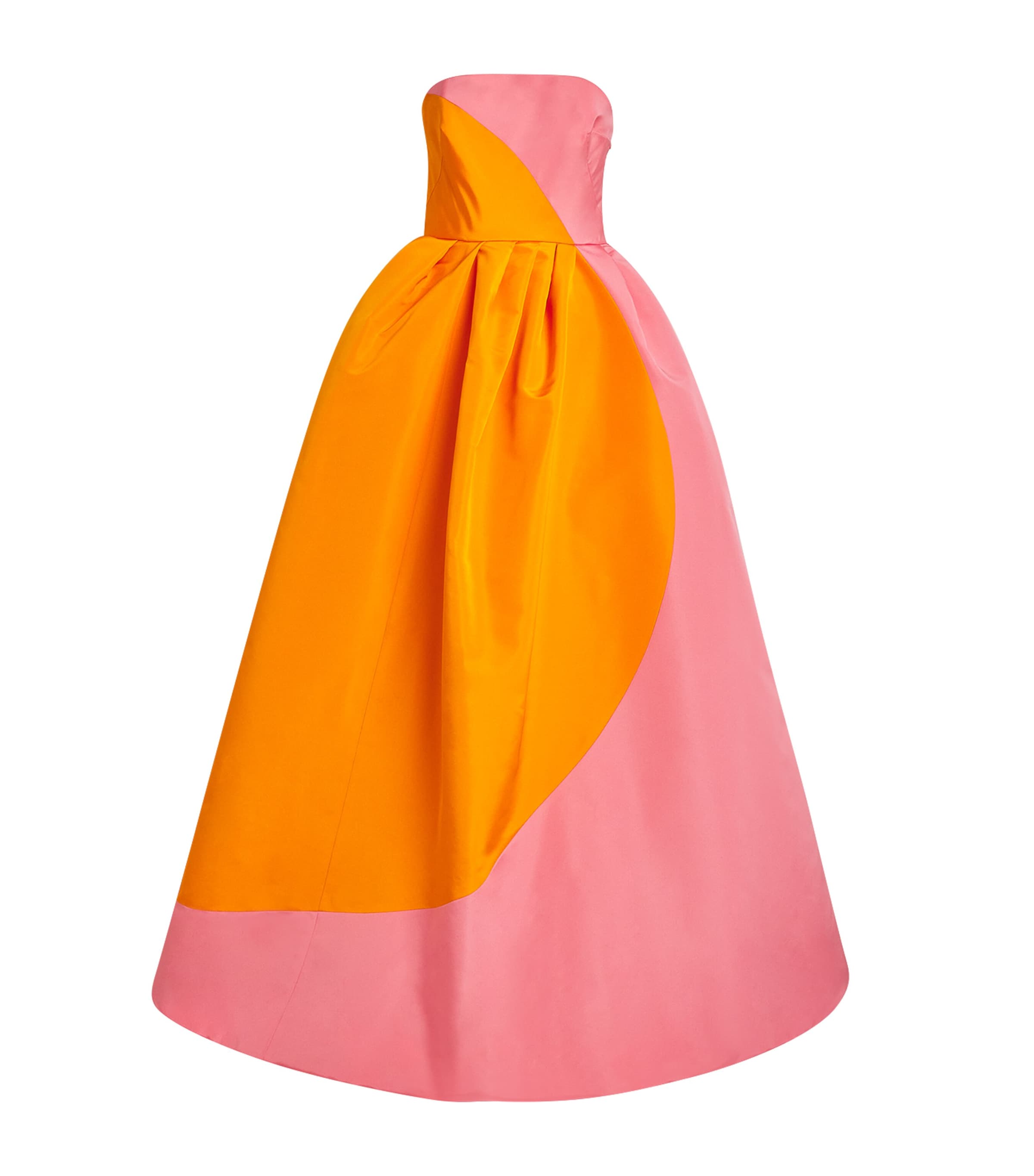 Carolina Herrera Womens Silk Colour-Block Strapless Gown Sunset Multi