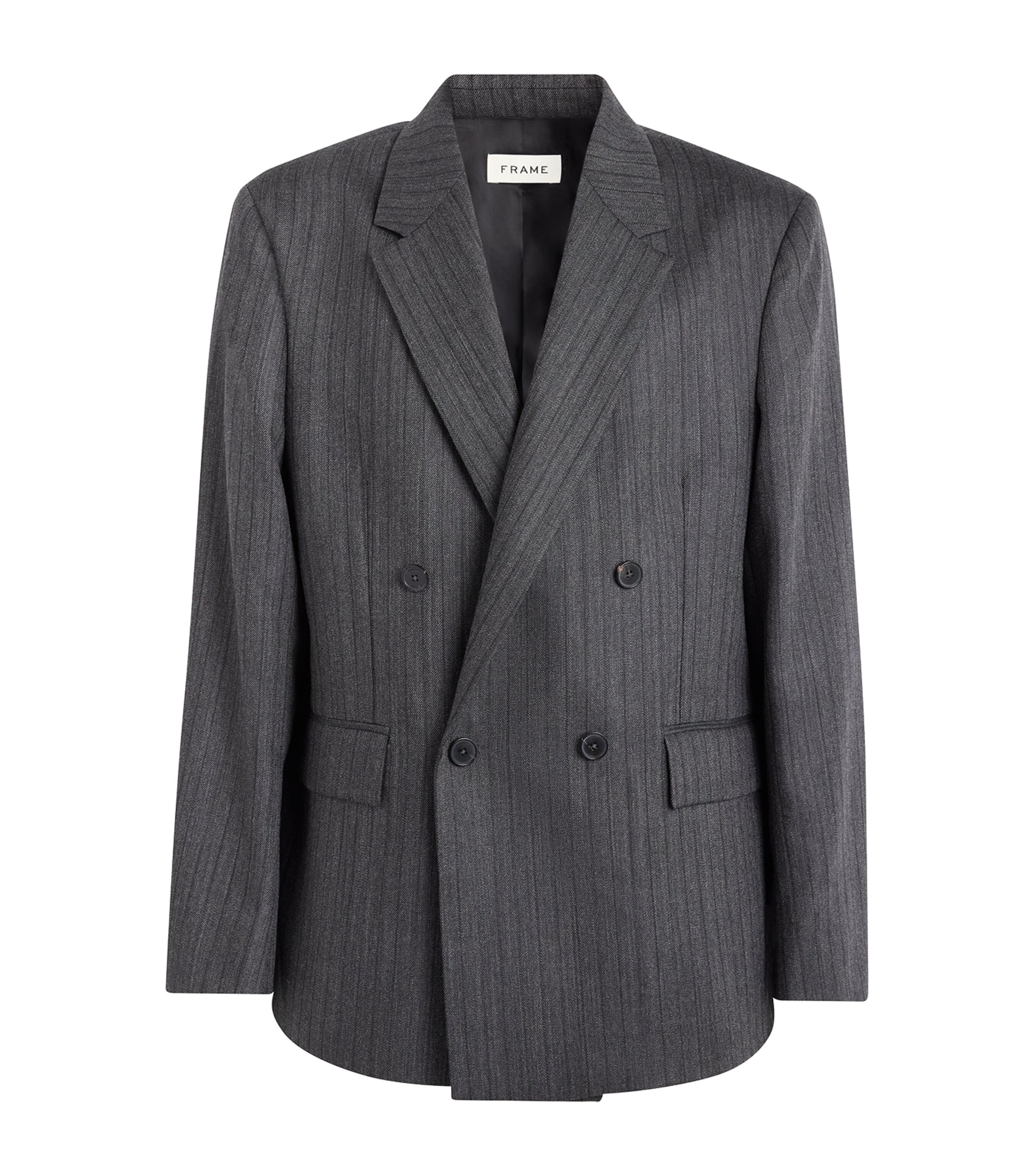 FRAME Mens Wool Twill Pinstripe Blazer Gyst Grey Stripe