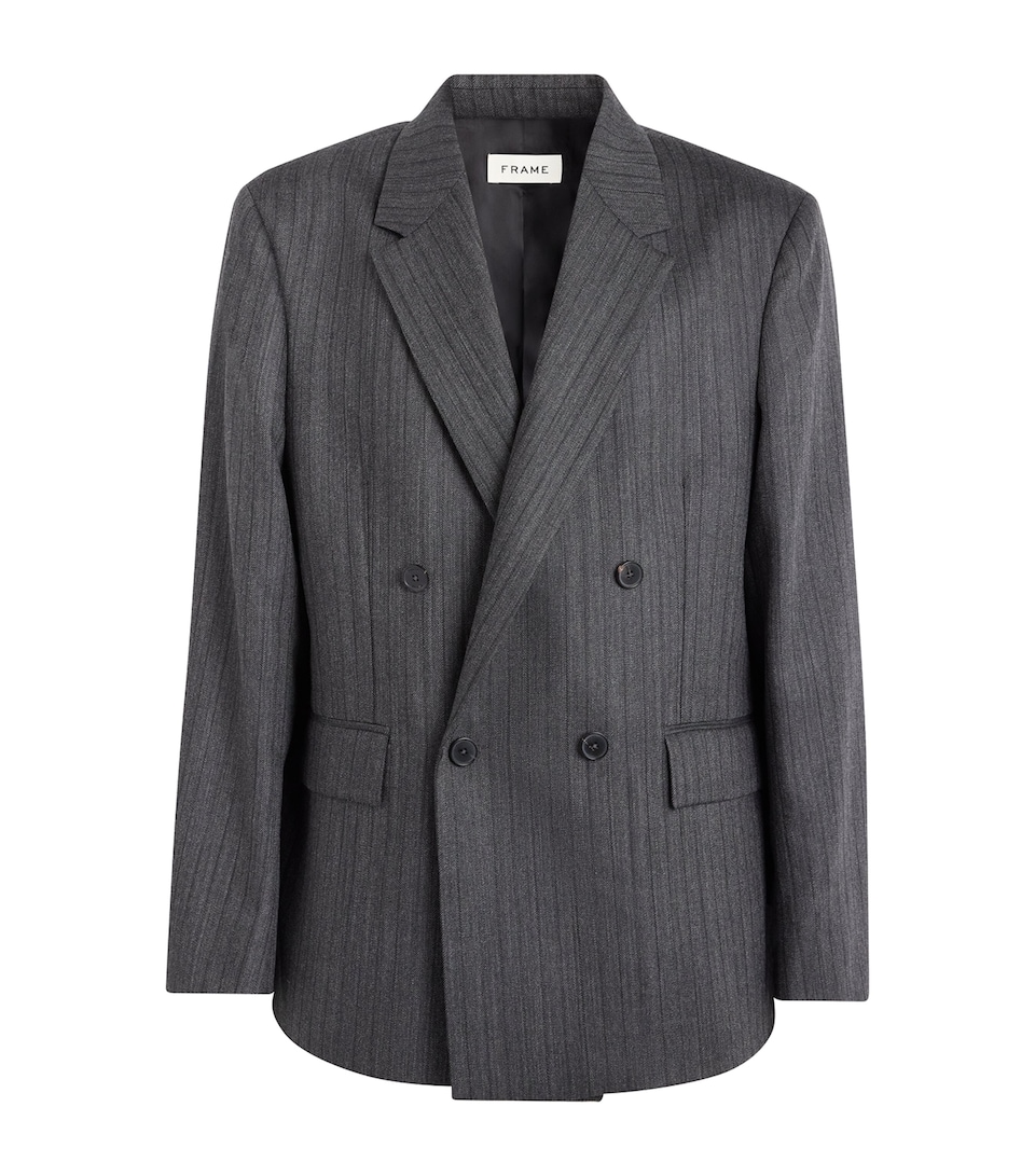 FRAME Mens Wool Twill Pinstripe Blazer Gyst Grey Stripe