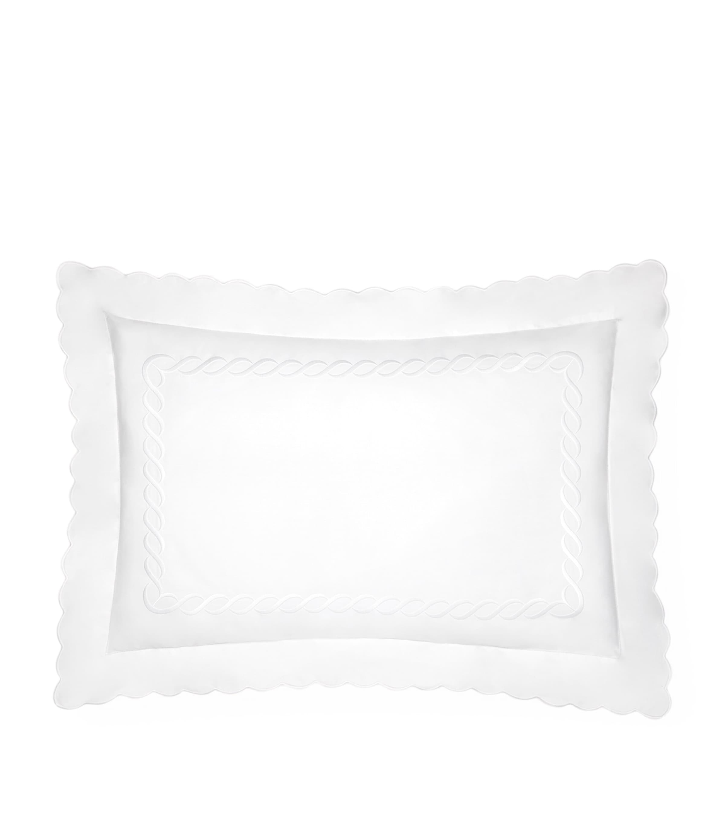 Pratesi Treccia Oxford Pillowcase (50cm x 90cm) White/white