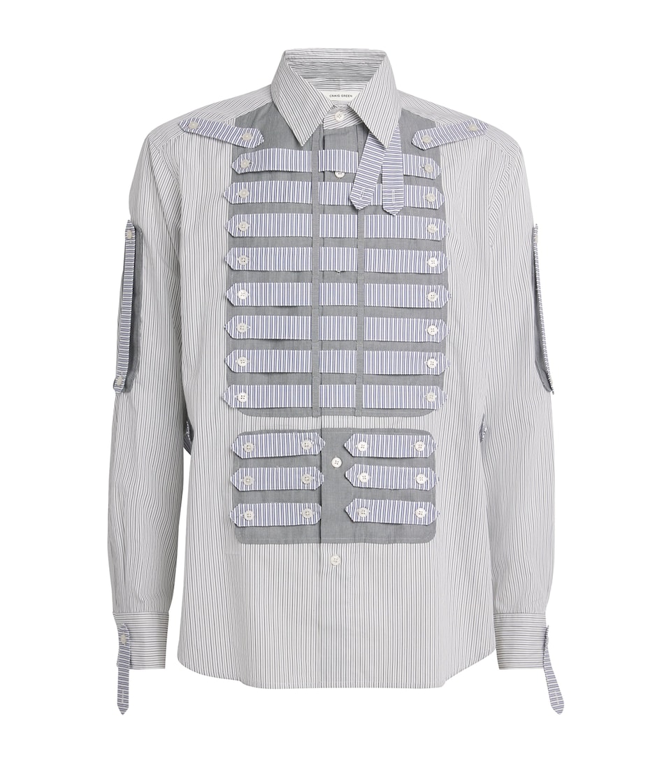 Cotton Stripe Multi Tab Shirt