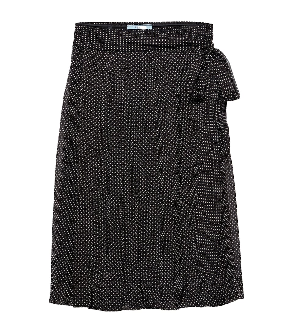 Silk Chiffon Wrap Midi Skirt