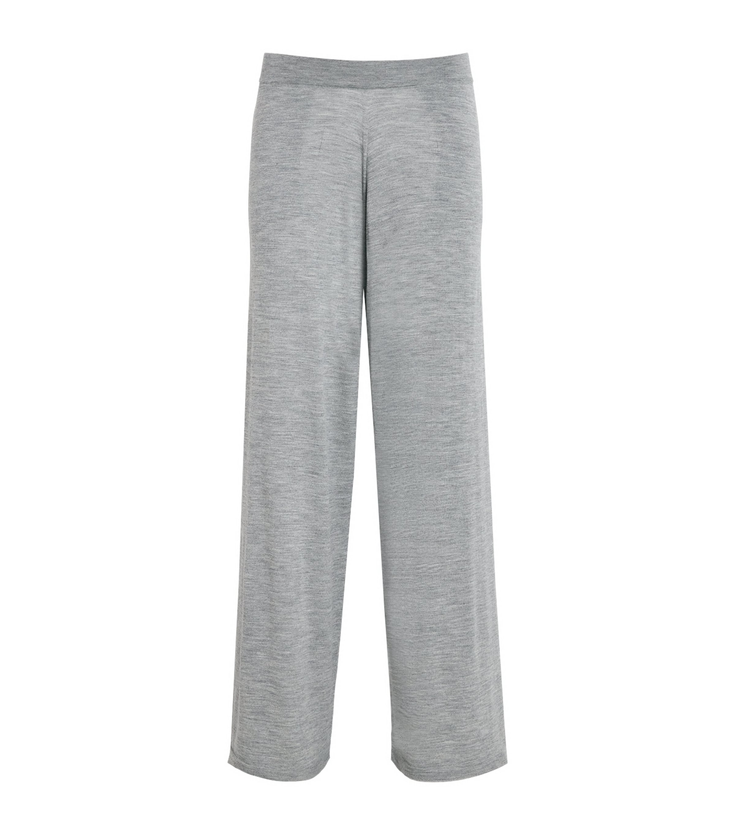 Johnstons Of Elgin Womens Superfine Merino Wool Ina Knitted Trousers Cullen Grey