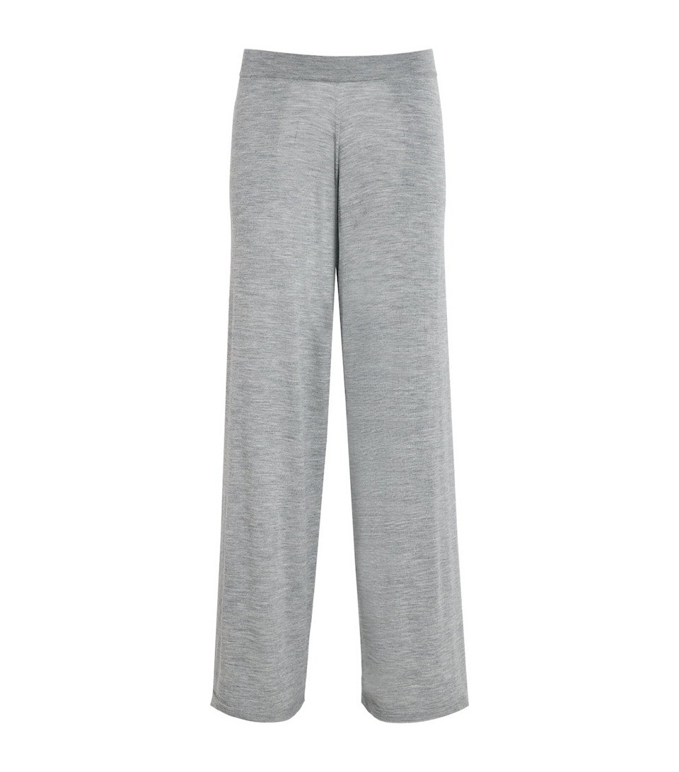 Johnstons Of Elgin Womens Superfine Merino Wool Ina Knitted Trousers Cullen Grey