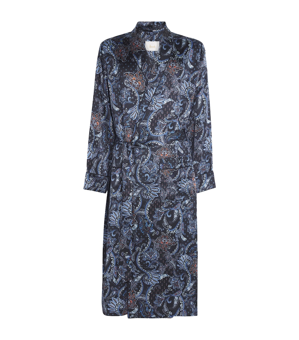 Silk Paisley Print Night Robe