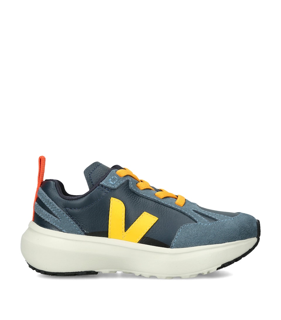 Veja Kids Leather Canary Sneakers Grey/d.cmb