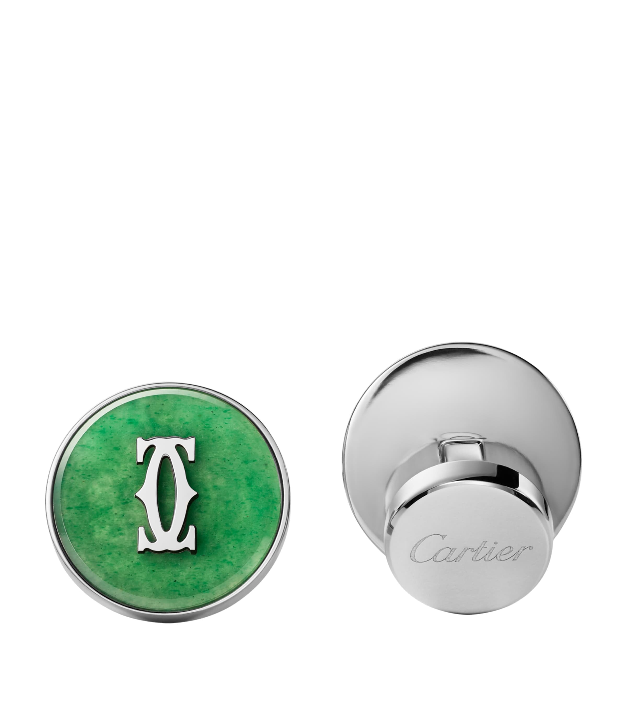 Sterling Silver Double C de Cartier Cufflinks