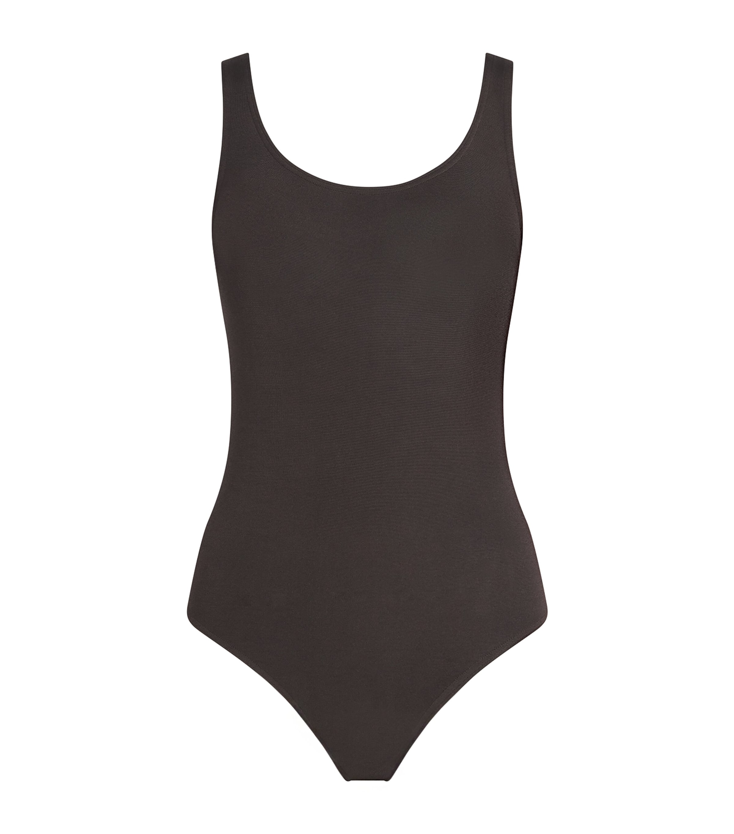 Wolford Womens Cotton-Blend Jamaika Bodysuit Dark Wood