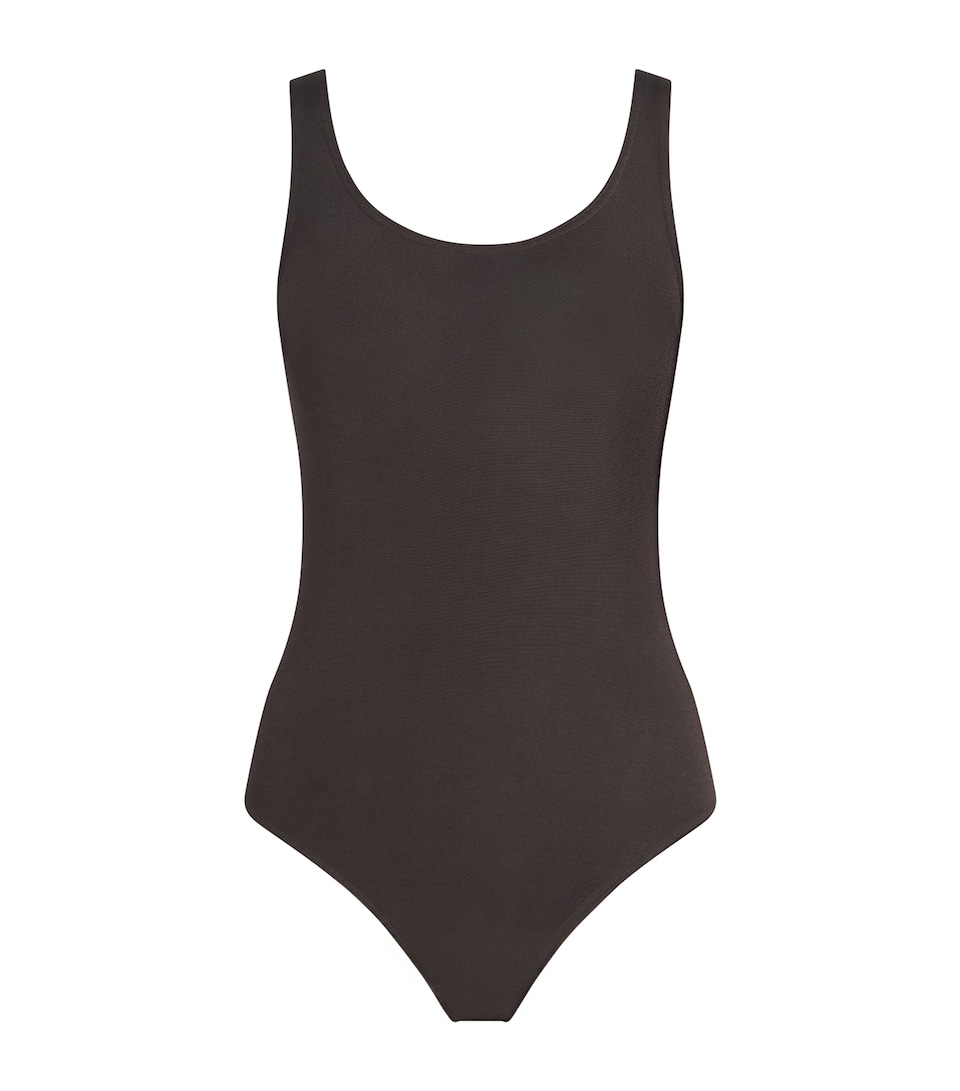 Wolford Womens Cotton-Blend Jamaika Bodysuit Dark Wood