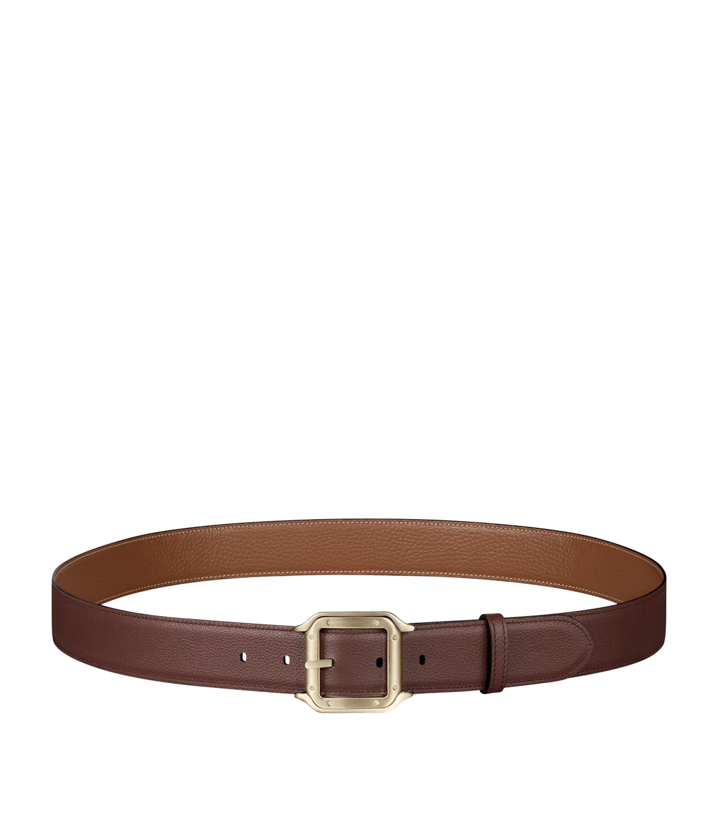 Cartier Leather Reversible Santos de Cartier Belt Black