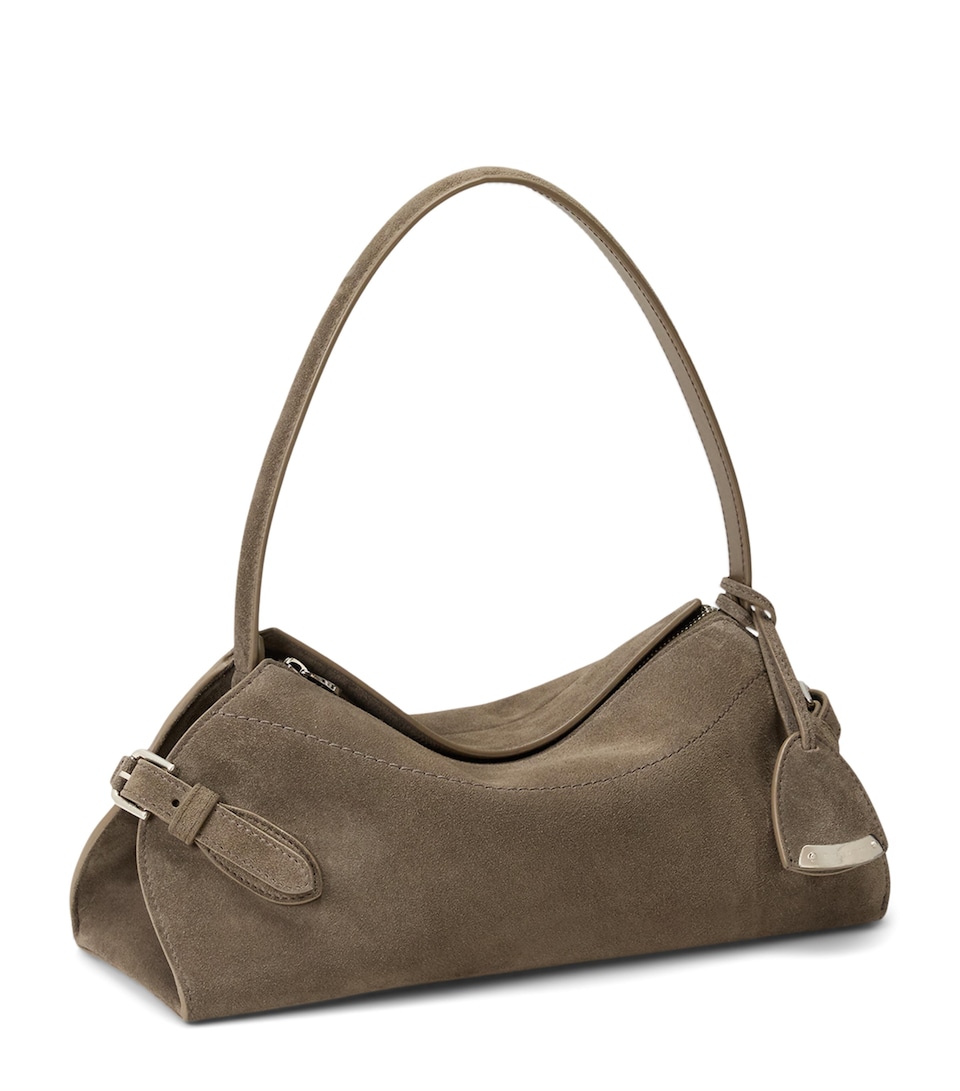 Ralph Lauren Collection Small Suede The Ralph Shoulder Bag Dark Taupe