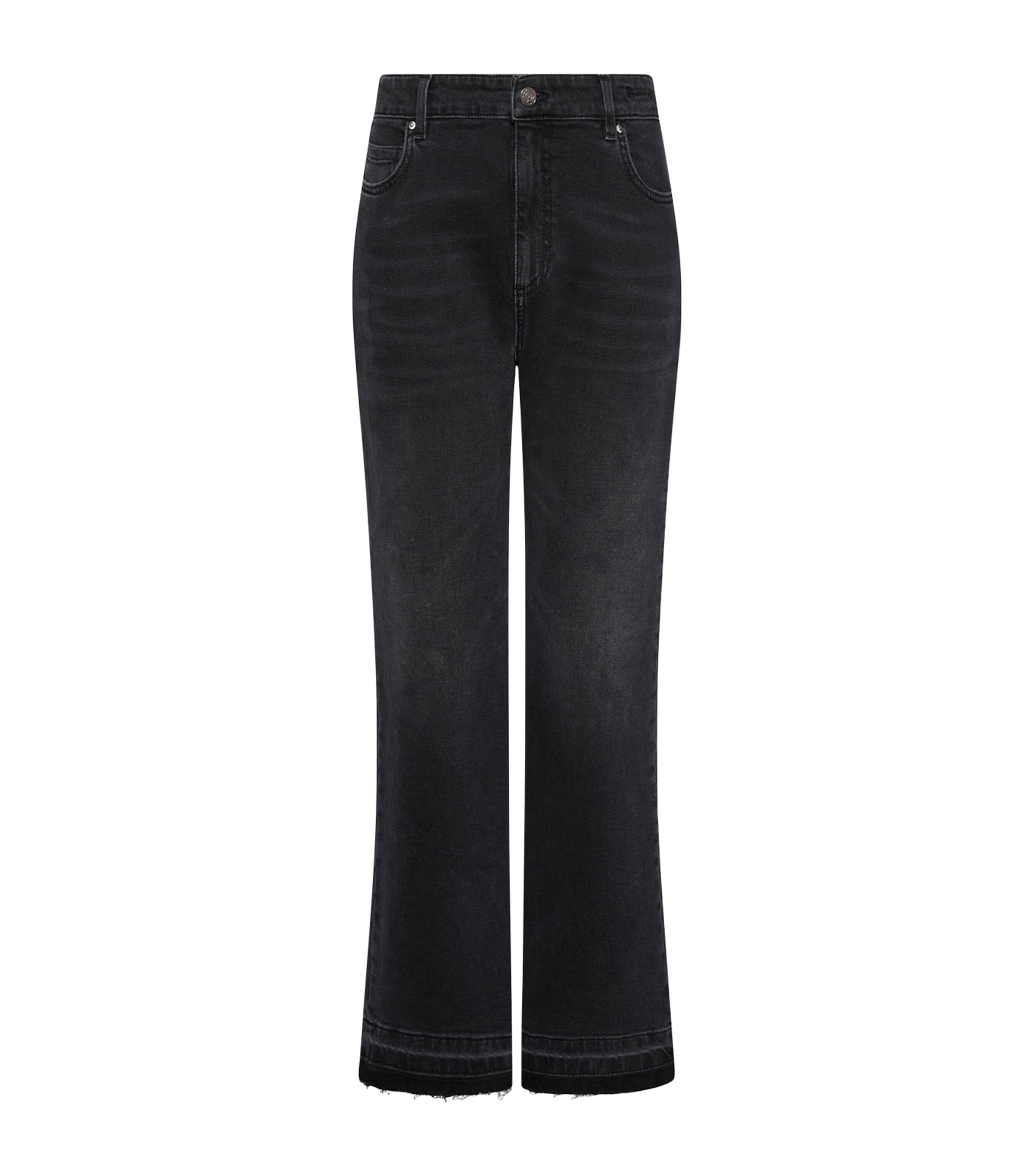 Marella Womens Mid-Rise Flared Jeans Black