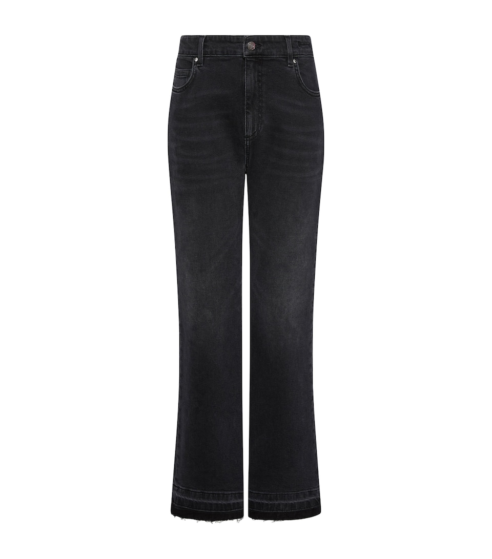 Marella Womens Mid-Rise Flared Jeans Black