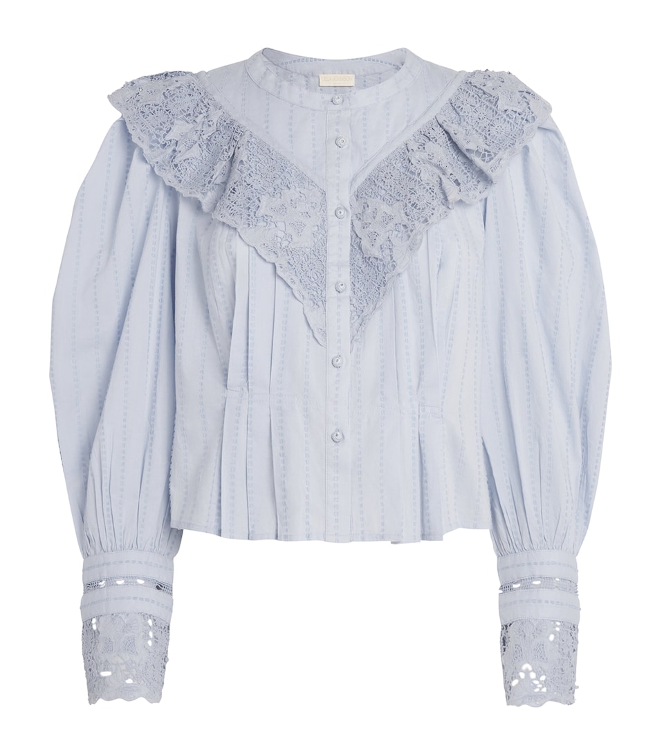 Cotton Lace-Trim Esther Blouse