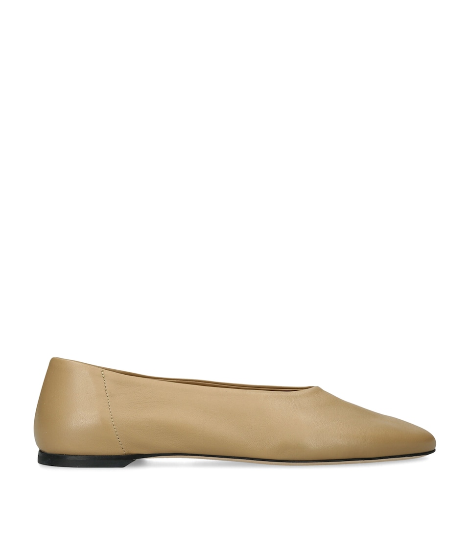 Toteme Leather Slip Ballet Flats Beige