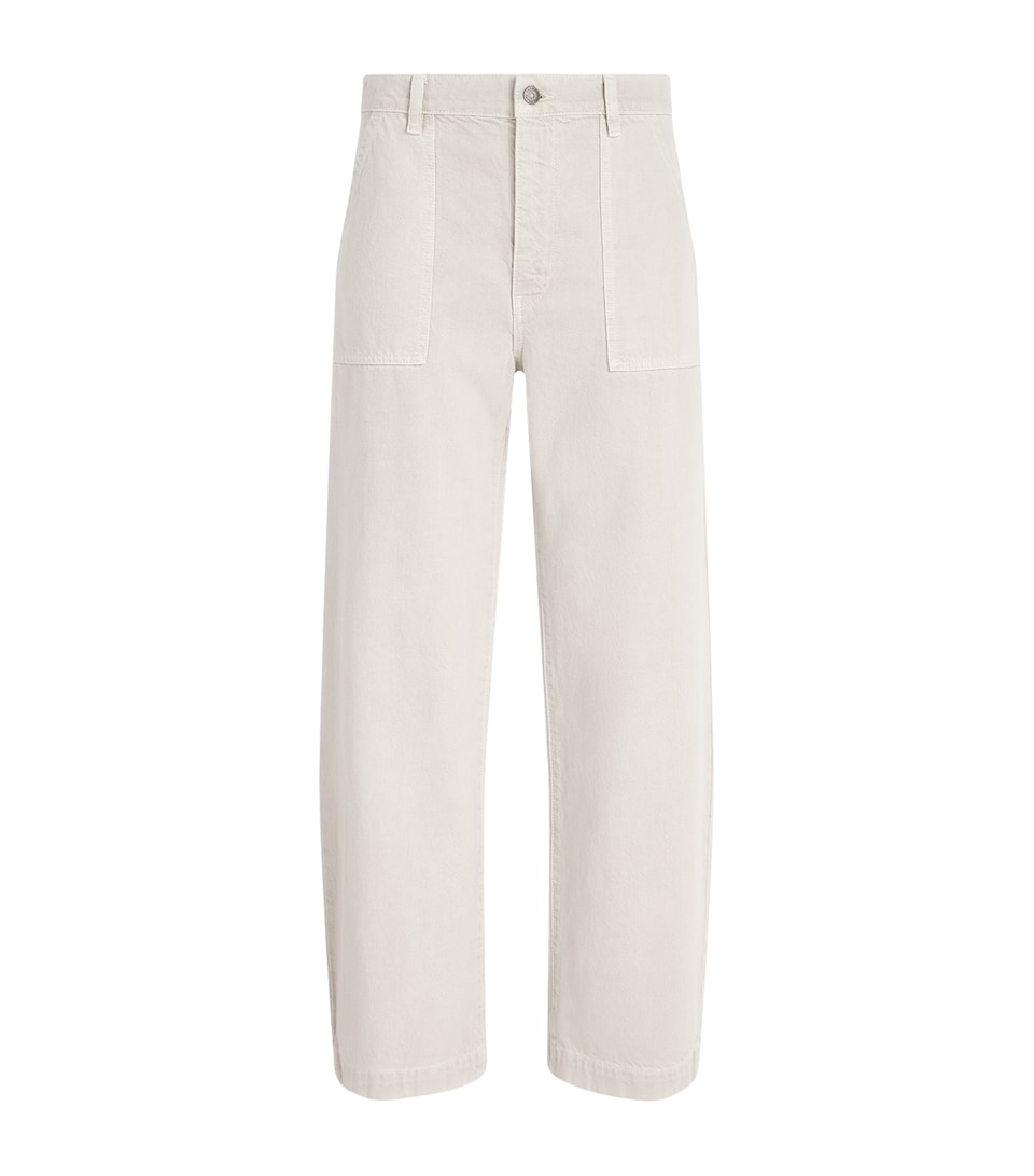 FRAME Womens The Bow Cargo Trousers Flax