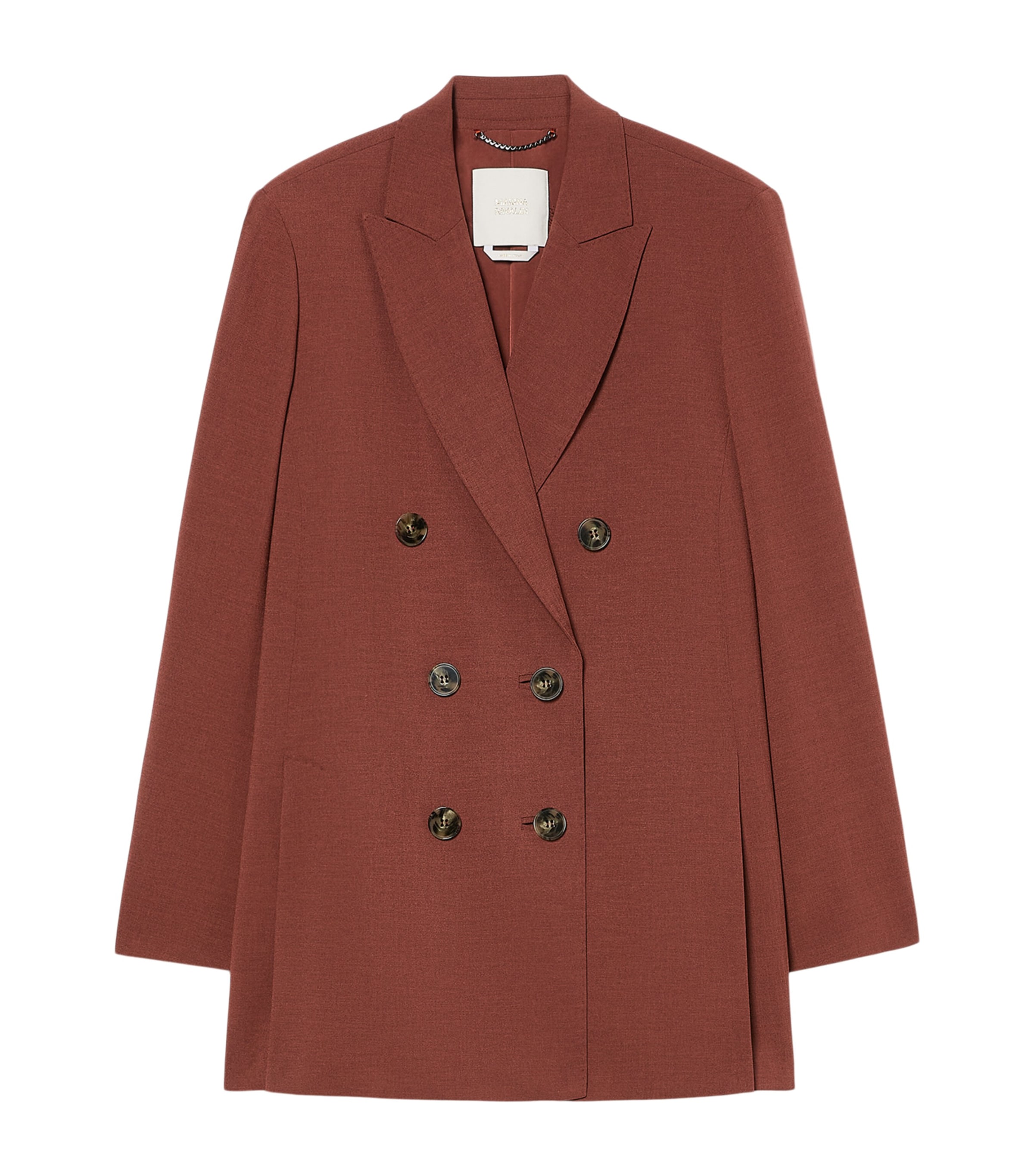 Marina Rinaldi Womens Chenzia Double-Breasted Blazer Brick Red