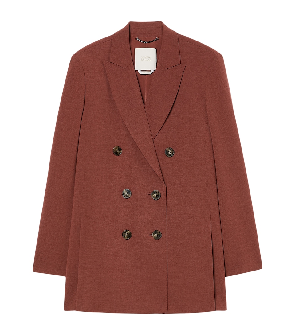 Marina Rinaldi Womens Chenzia Double-Breasted Blazer Brick Red