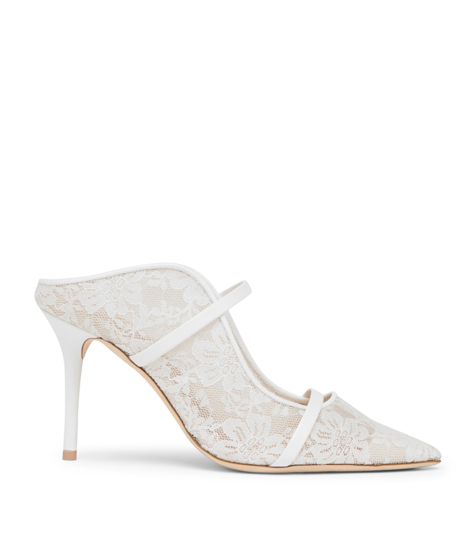 Malone Souliers Lace Maureen Mules 85 White