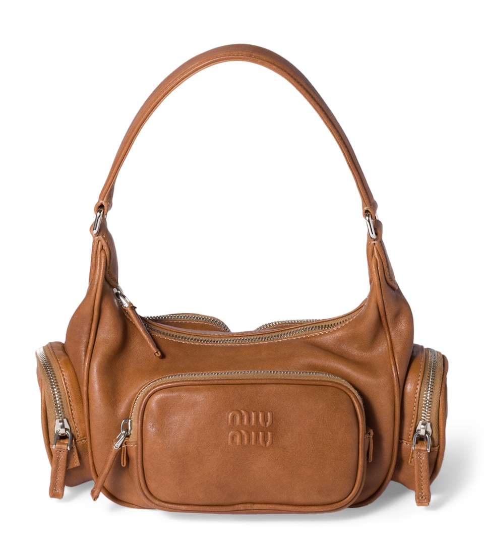 Miu Miu Nappa Leather Pocket Top-Handle Bag