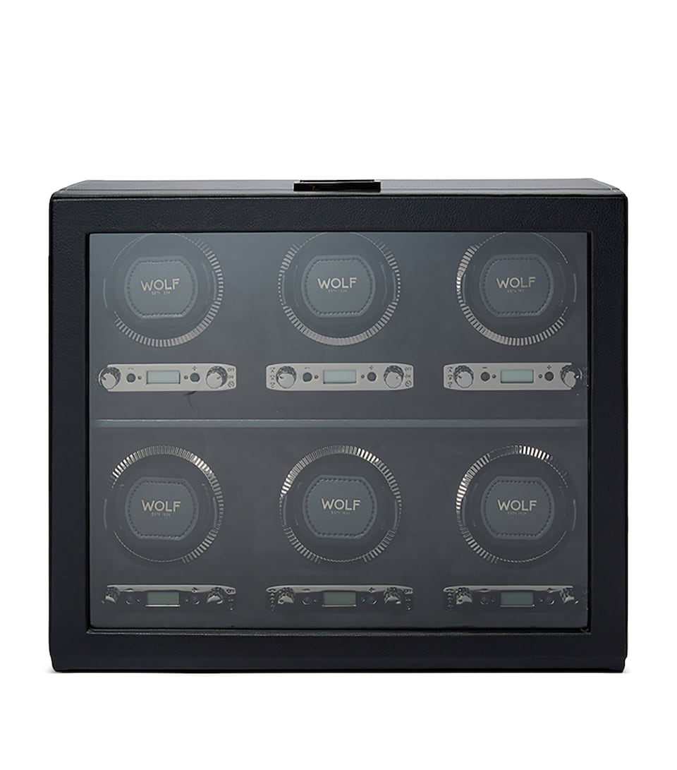 WOLF British Racing 6-Piece Watch Winder Black